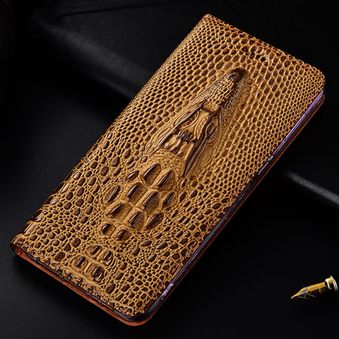 Coque Portefeuille Livre Cuir Etui Clapet H03P pour Samsung Galaxy S21 FE 5G Marron