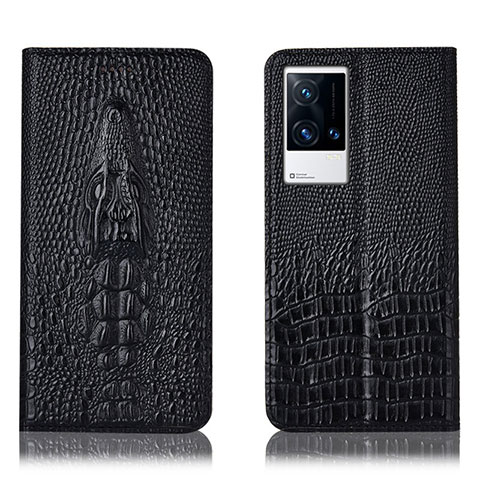 Coque Portefeuille Livre Cuir Etui Clapet H03P pour Vivo iQOO 8 5G Noir