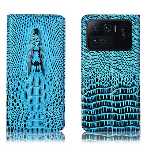 Coque Portefeuille Livre Cuir Etui Clapet H03P pour Xiaomi Mi 11 Ultra 5G Bleu Ciel