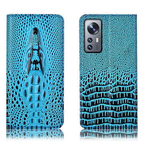 Coque Portefeuille Livre Cuir Etui Clapet H03P pour Xiaomi Mi 12 5G Bleu Ciel