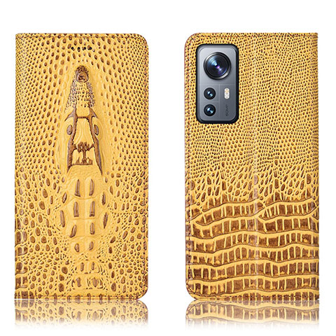 Coque Portefeuille Livre Cuir Etui Clapet H03P pour Xiaomi Mi 12 Pro 5G Jaune