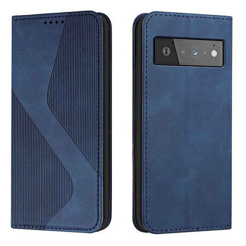 Coque Portefeuille Livre Cuir Etui Clapet H03X pour Google Pixel 6 5G Bleu