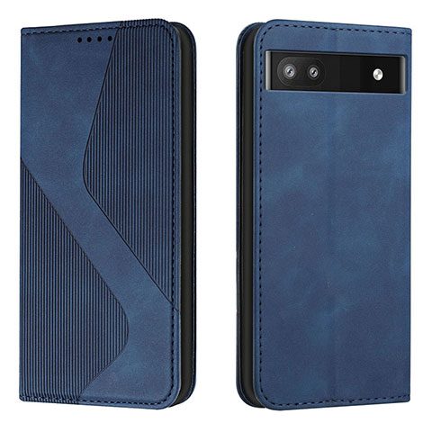 Coque Portefeuille Livre Cuir Etui Clapet H03X pour Google Pixel 6a 5G Bleu