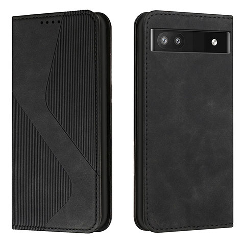 Coque Portefeuille Livre Cuir Etui Clapet H03X pour Google Pixel 6a 5G Noir