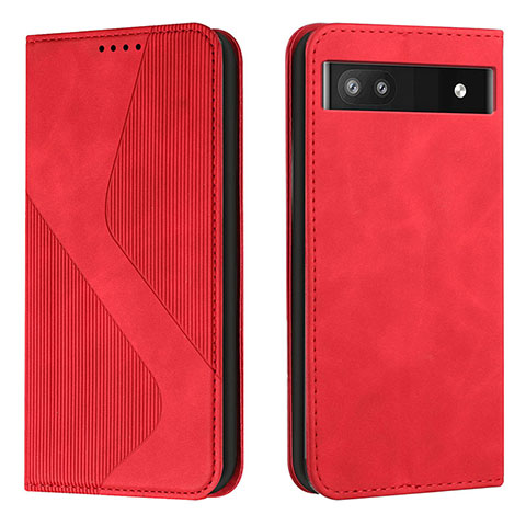 Coque Portefeuille Livre Cuir Etui Clapet H03X pour Google Pixel 6a 5G Rouge