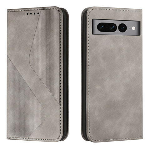 Coque Portefeuille Livre Cuir Etui Clapet H03X pour Google Pixel 7 Pro 5G Gris