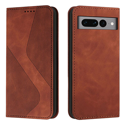 Coque Portefeuille Livre Cuir Etui Clapet H03X pour Google Pixel 7 Pro 5G Marron