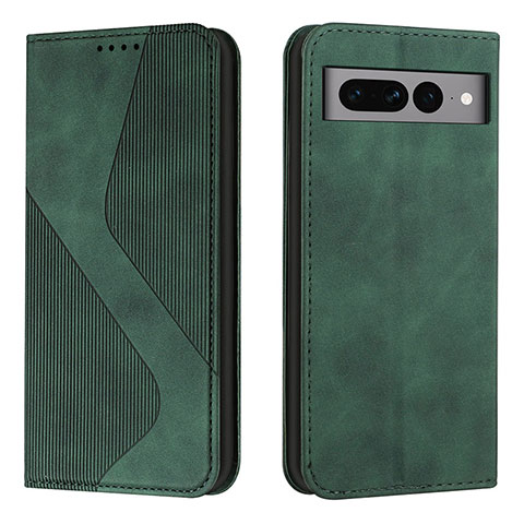 Coque Portefeuille Livre Cuir Etui Clapet H03X pour Google Pixel 7 Pro 5G Vert