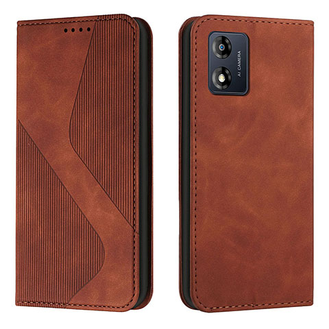 Coque Portefeuille Livre Cuir Etui Clapet H03X pour Motorola Moto E13 Marron