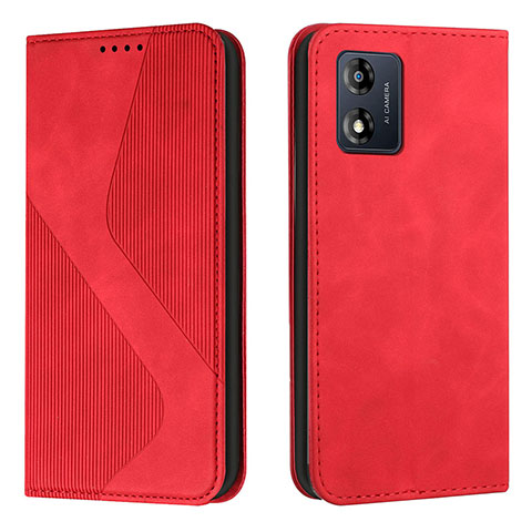 Coque Portefeuille Livre Cuir Etui Clapet H03X pour Motorola Moto E13 Rouge