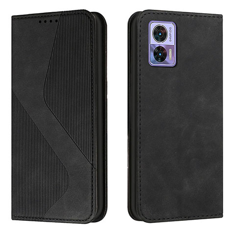 Coque Portefeuille Livre Cuir Etui Clapet H03X pour Motorola Moto Edge 30 Lite 5G Noir