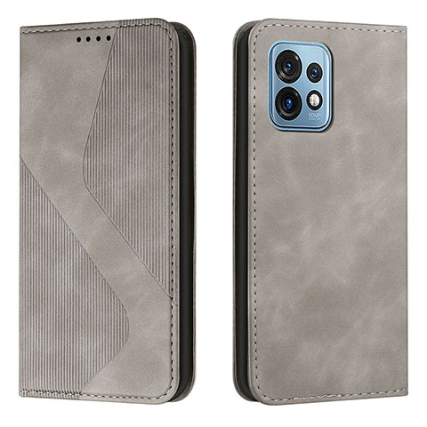 Coque Portefeuille Livre Cuir Etui Clapet H03X pour Motorola Moto Edge 40 Pro 5G Gris