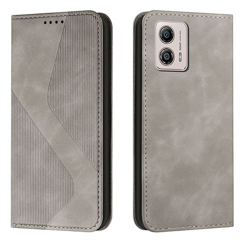 Coque Portefeuille Livre Cuir Etui Clapet H03X pour Motorola Moto G53 5G Gris