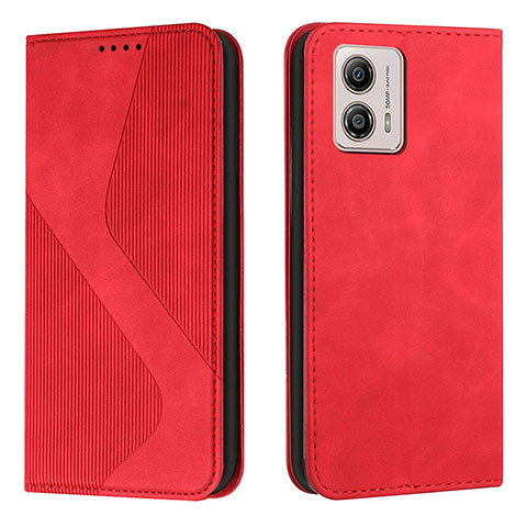 Coque Portefeuille Livre Cuir Etui Clapet H03X pour Motorola Moto G53 5G Rouge