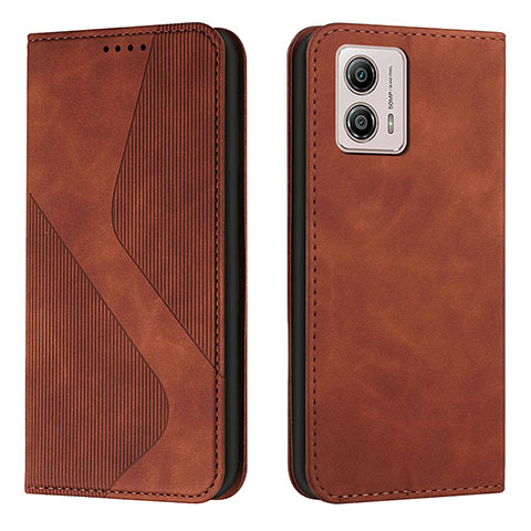 Coque Portefeuille Livre Cuir Etui Clapet H03X pour Motorola Moto G53j 5G Marron