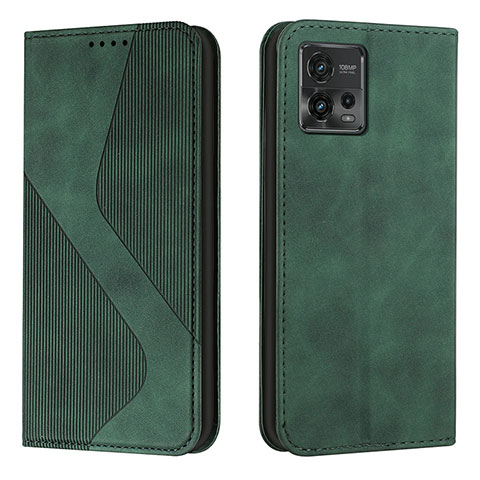 Coque Portefeuille Livre Cuir Etui Clapet H03X pour Motorola Moto G72 Vert