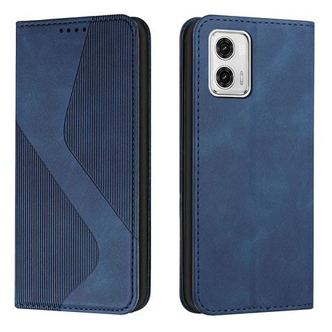 Coque Portefeuille Livre Cuir Etui Clapet H03X pour Motorola Moto G73 5G Bleu