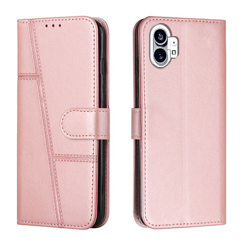 Coque Portefeuille Livre Cuir Etui Clapet H03X pour Nothing Phone 1 Or Rose