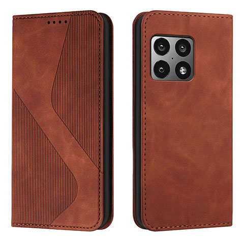 Coque Portefeuille Livre Cuir Etui Clapet H03X pour OnePlus 10 Pro 5G Marron