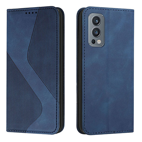 Coque Portefeuille Livre Cuir Etui Clapet H03X pour OnePlus Nord 2 5G Bleu