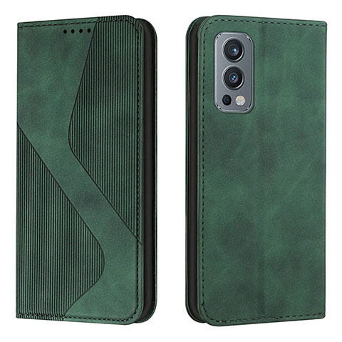 Coque Portefeuille Livre Cuir Etui Clapet H03X pour OnePlus Nord 2 5G Vert