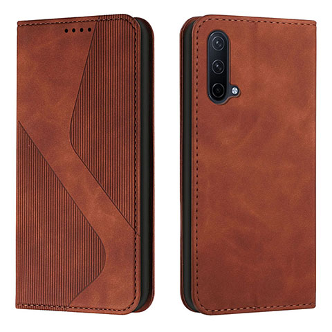 Coque Portefeuille Livre Cuir Etui Clapet H03X pour OnePlus Nord CE 5G Marron