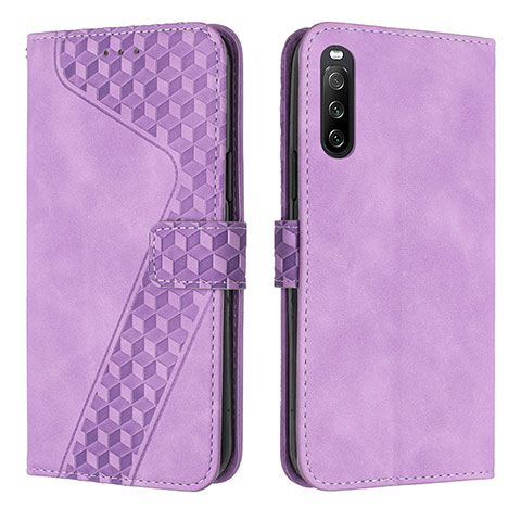 Coque Portefeuille Livre Cuir Etui Clapet H03X pour Sony Xperia 10 IV SO-52C Violet