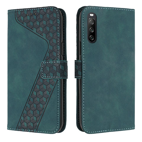 Coque Portefeuille Livre Cuir Etui Clapet H03X pour Sony Xperia 10 IV SOG07 Vert