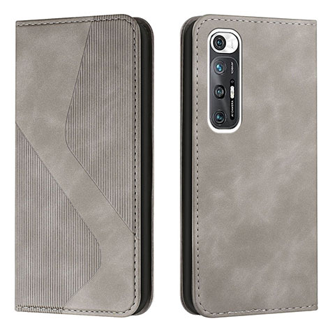 Coque Portefeuille Livre Cuir Etui Clapet H03X pour Xiaomi Mi 10S 5G Gris