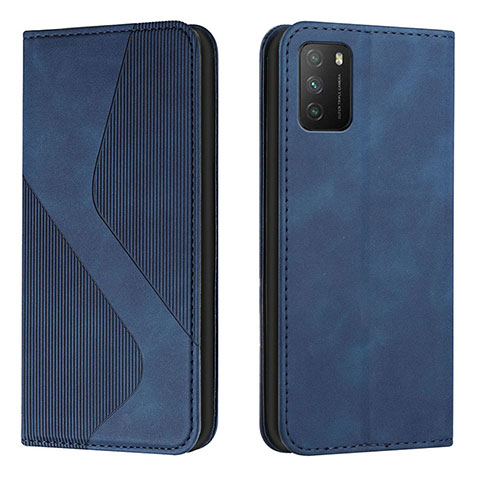 Coque Portefeuille Livre Cuir Etui Clapet H03X pour Xiaomi Poco M3 Bleu