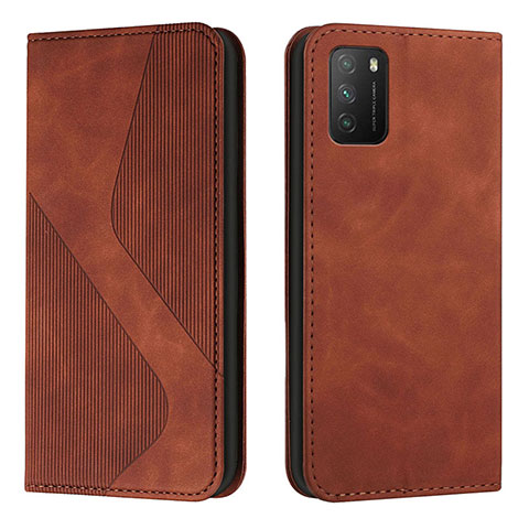 Coque Portefeuille Livre Cuir Etui Clapet H03X pour Xiaomi Poco M3 Marron