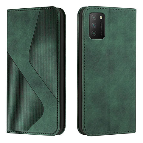 Coque Portefeuille Livre Cuir Etui Clapet H03X pour Xiaomi Poco M3 Vert