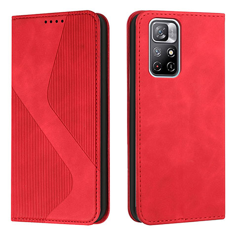 Coque Portefeuille Livre Cuir Etui Clapet H03X pour Xiaomi Poco M4 Pro 5G Rouge