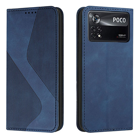 Coque Portefeuille Livre Cuir Etui Clapet H03X pour Xiaomi Poco X4 Pro 5G Bleu