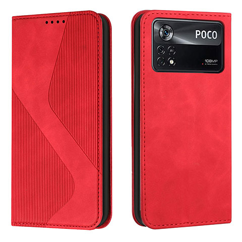 Coque Portefeuille Livre Cuir Etui Clapet H03X pour Xiaomi Poco X4 Pro 5G Rouge