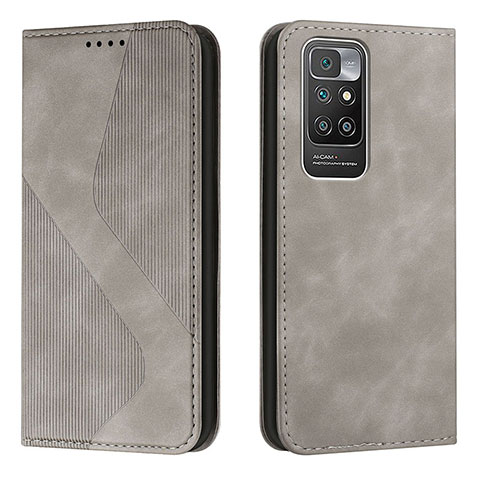 Coque Portefeuille Livre Cuir Etui Clapet H03X pour Xiaomi Redmi 10 (2022) Gris