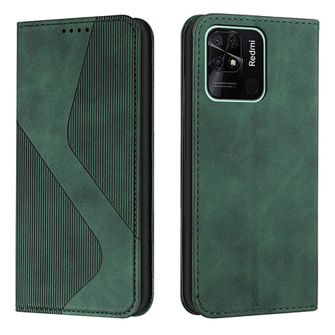 Coque Portefeuille Livre Cuir Etui Clapet H03X pour Xiaomi Redmi 10 India Vert