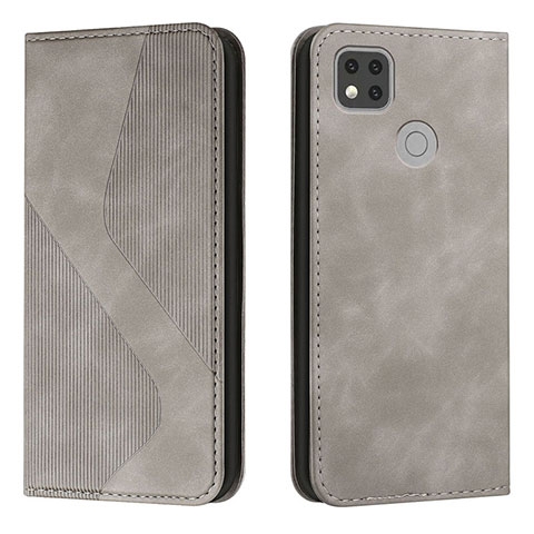 Coque Portefeuille Livre Cuir Etui Clapet H03X pour Xiaomi Redmi 10A 4G Gris