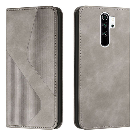 Coque Portefeuille Livre Cuir Etui Clapet H03X pour Xiaomi Redmi 9 Prime India Gris