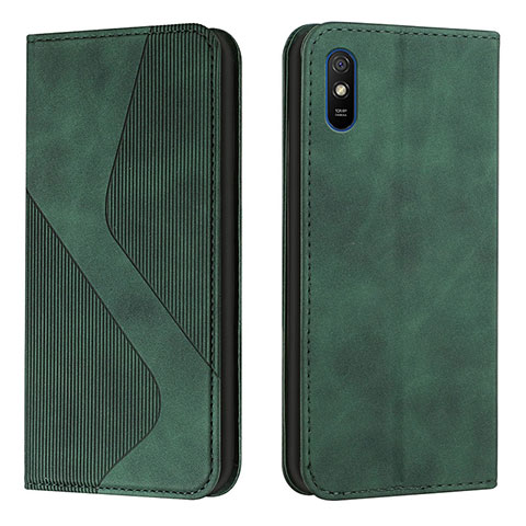 Coque Portefeuille Livre Cuir Etui Clapet H03X pour Xiaomi Redmi 9A Vert