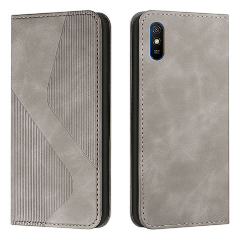 Coque Portefeuille Livre Cuir Etui Clapet H03X pour Xiaomi Redmi 9i Gris