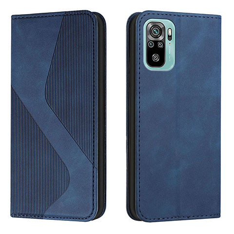 Coque Portefeuille Livre Cuir Etui Clapet H03X pour Xiaomi Redmi Note 10 4G Bleu