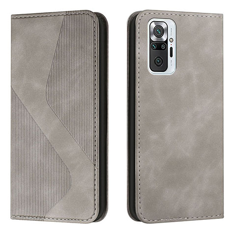 Coque Portefeuille Livre Cuir Etui Clapet H03X pour Xiaomi Redmi Note 10 Pro Max Gris