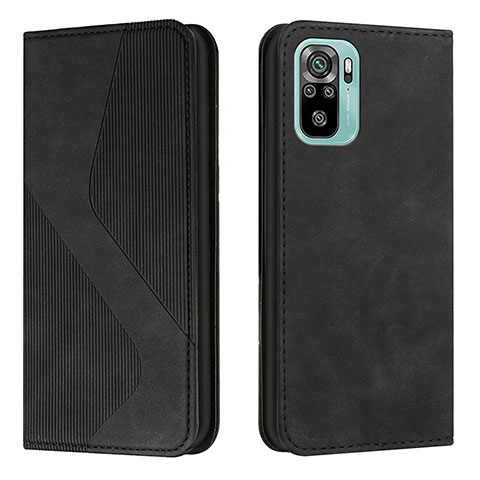 Coque Portefeuille Livre Cuir Etui Clapet H03X pour Xiaomi Redmi Note 10S 4G Noir