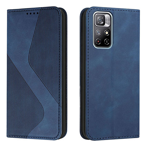 Coque Portefeuille Livre Cuir Etui Clapet H03X pour Xiaomi Redmi Note 11 5G Bleu