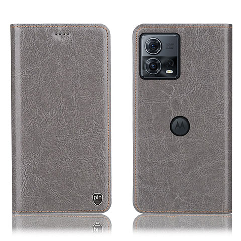 Coque Portefeuille Livre Cuir Etui Clapet H04P pour Motorola Moto Edge 30 Fusion 5G Gris