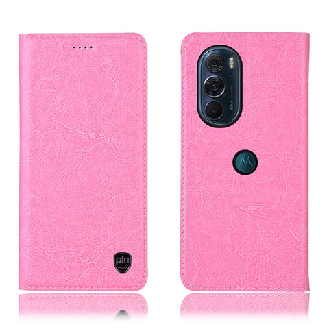 Coque Portefeuille Livre Cuir Etui Clapet H04P pour Motorola Moto Edge 30 Pro 5G Rose