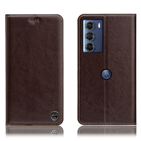 Coque Portefeuille Livre Cuir Etui Clapet H04P pour Motorola Moto Edge S30 5G Marron