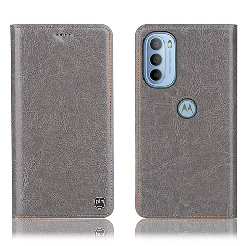 Coque Portefeuille Livre Cuir Etui Clapet H04P pour Motorola Moto G31 Gris