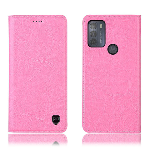 Coque Portefeuille Livre Cuir Etui Clapet H04P pour Motorola Moto G50 Rose